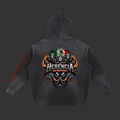 Vintage Washed Frayed Fleece Hoodie