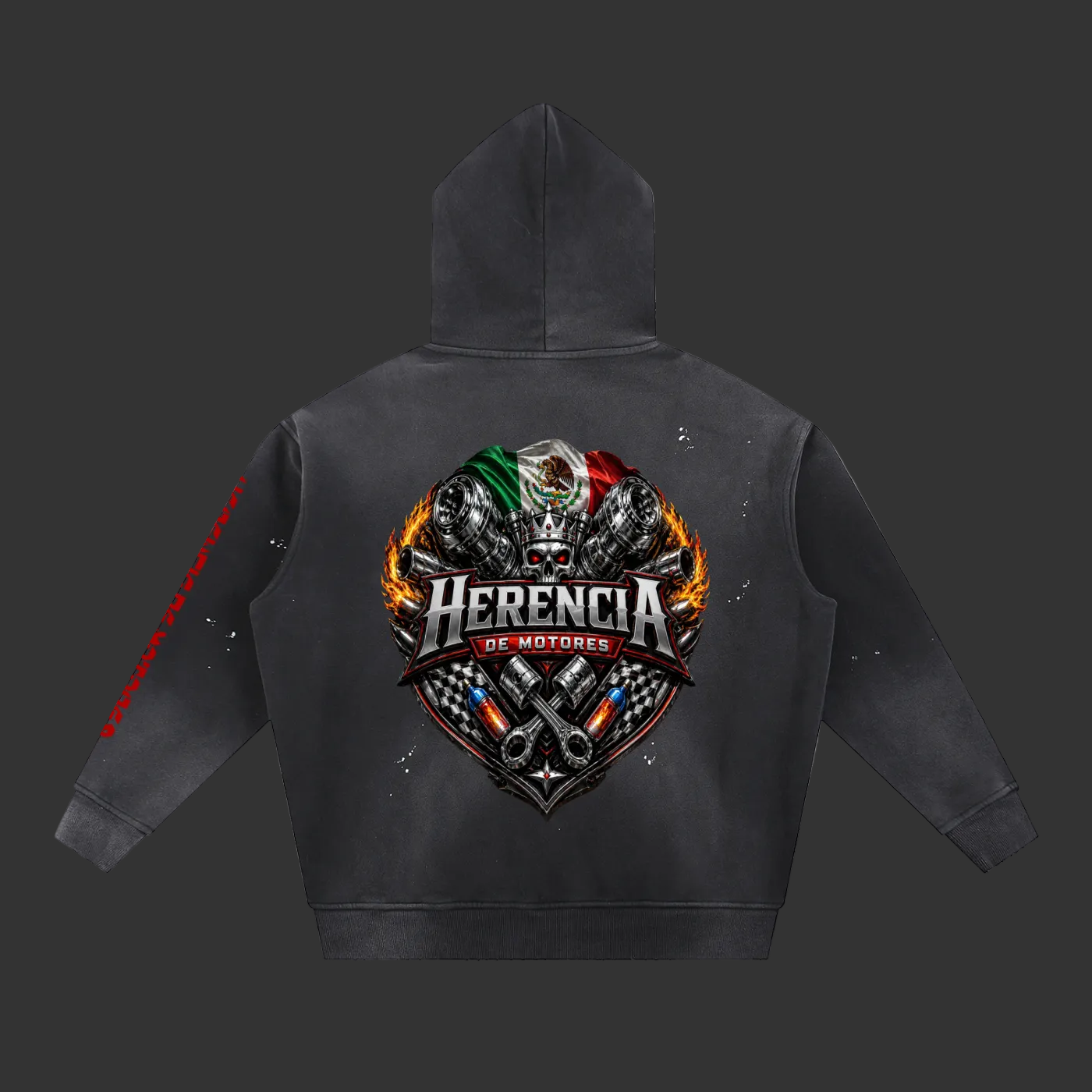 Vintage Washed Frayed Fleece Hoodie