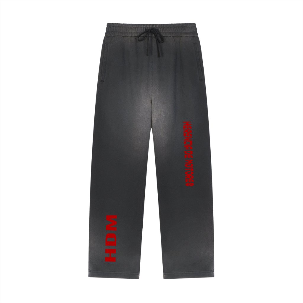 Sun Fade Raw Edge Straight-Leg Sweatpants